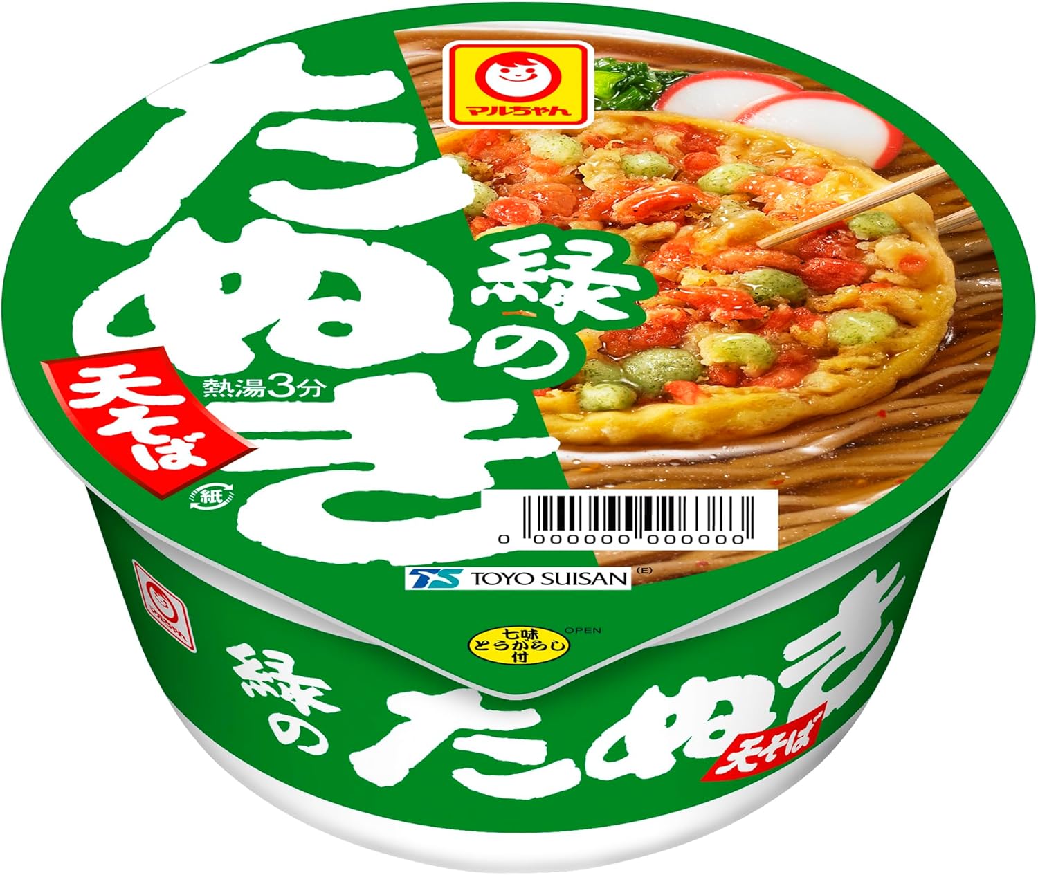 商品名：東洋水産 マルちゃん 緑のたぬき天そば 東向け 1ケース/101g×12個（※通常品）